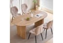 GrandCA HOME Ovaler Esstisch Modern Hellbraun Holzmaserung Bild 1