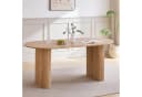 GrandCA HOME Ovaler Esstisch Modern Hellbraun Holzmaserung Bild 2