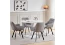 GrandCA HOME Esszimmerstuhl Modern Leinen Grau Drehbar mit Armlehnen Bild 1