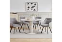 GrandCA HOME Esszimmerstuhl Modern Leinen Grau Drehbar mit Armlehnen Bild 3