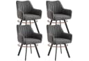 GrandCA HOME Esszimmerstuhl 4er-Set Leinen 360° Drehfunktion Gepolstert Bild 2