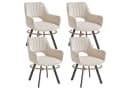 GrandCA HOME Esszimmerstuhl Nordisch Leinen Drehbar Beige (4er Set) Bild 2