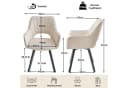 GrandCA HOME Esszimmerstuhl Nordisch Leinen Drehbar Beige (4er Set) Bild 4