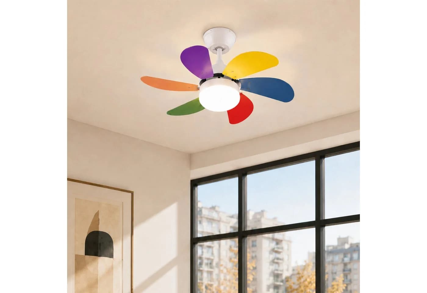 ZMH Deckenventilator mit Licht und Fernbedienung, 75 cm, 6 Flügel, Timer - Bild 2