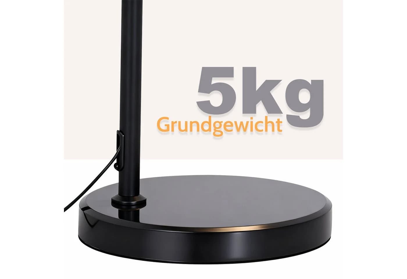 ZMH Stehlampe Bogenlampe Schwarz Eisenständer - Bild 5