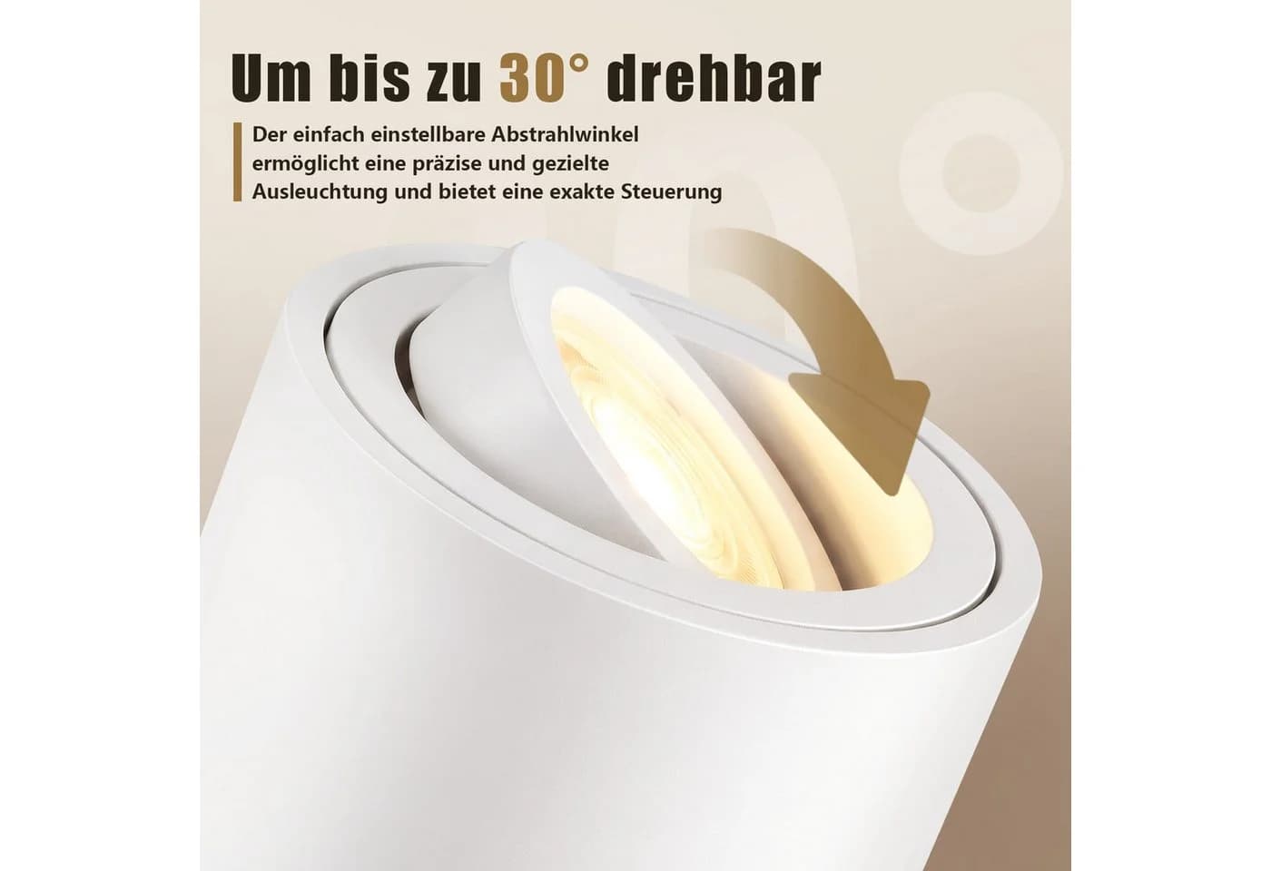 ZMH LED Einbaustrahler 4er-Set weiß dimmbar schwenkbar - Bild 4