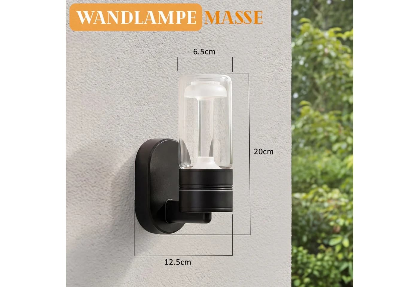 ZMH LED Außen-Wandleuchte Schwarz 10W Warmweiß 3000K