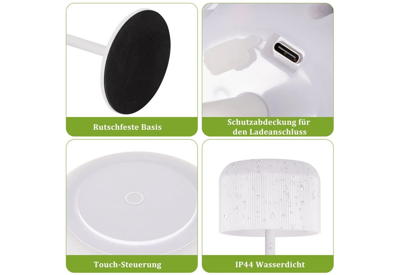 ZMH LED Schreibtischlampe Kabellos Dimmbar USB-C - Bild 4