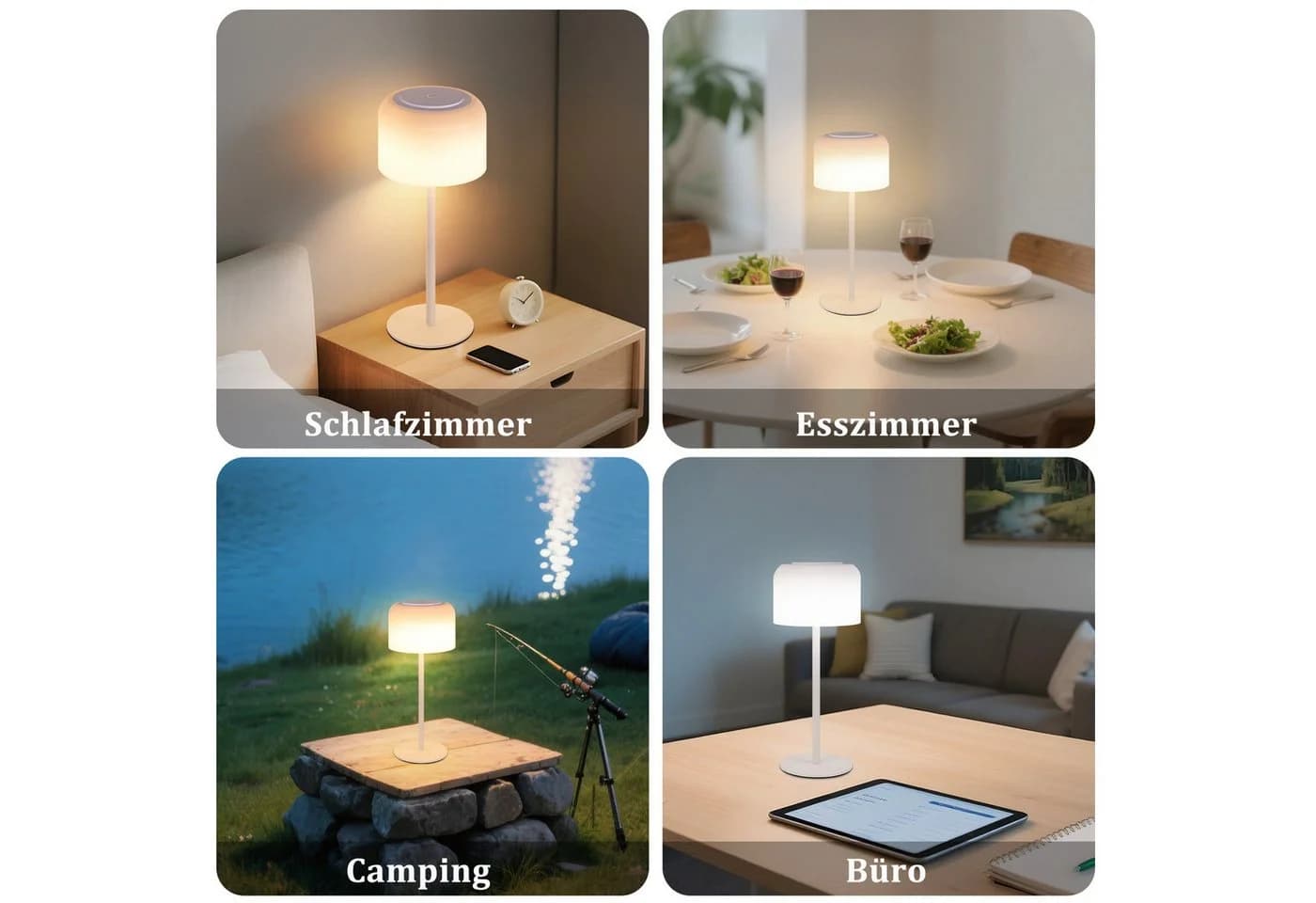 ZMH LED Schreibtischlampe Kabellos Dimmbar USB-C - Bild 5