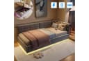 PXloue Polsterbett mit LED und USB-Ladeanschluss Grau Bild 2