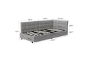 PXloue Polsterbett mit Stauraum und LED-Beleuchtung Grau Bild 5