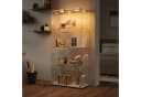 NMCXXO Glasvitrine Eckglasanzeigeschrank mit LED-Beleuchtung Weiß Bild 2