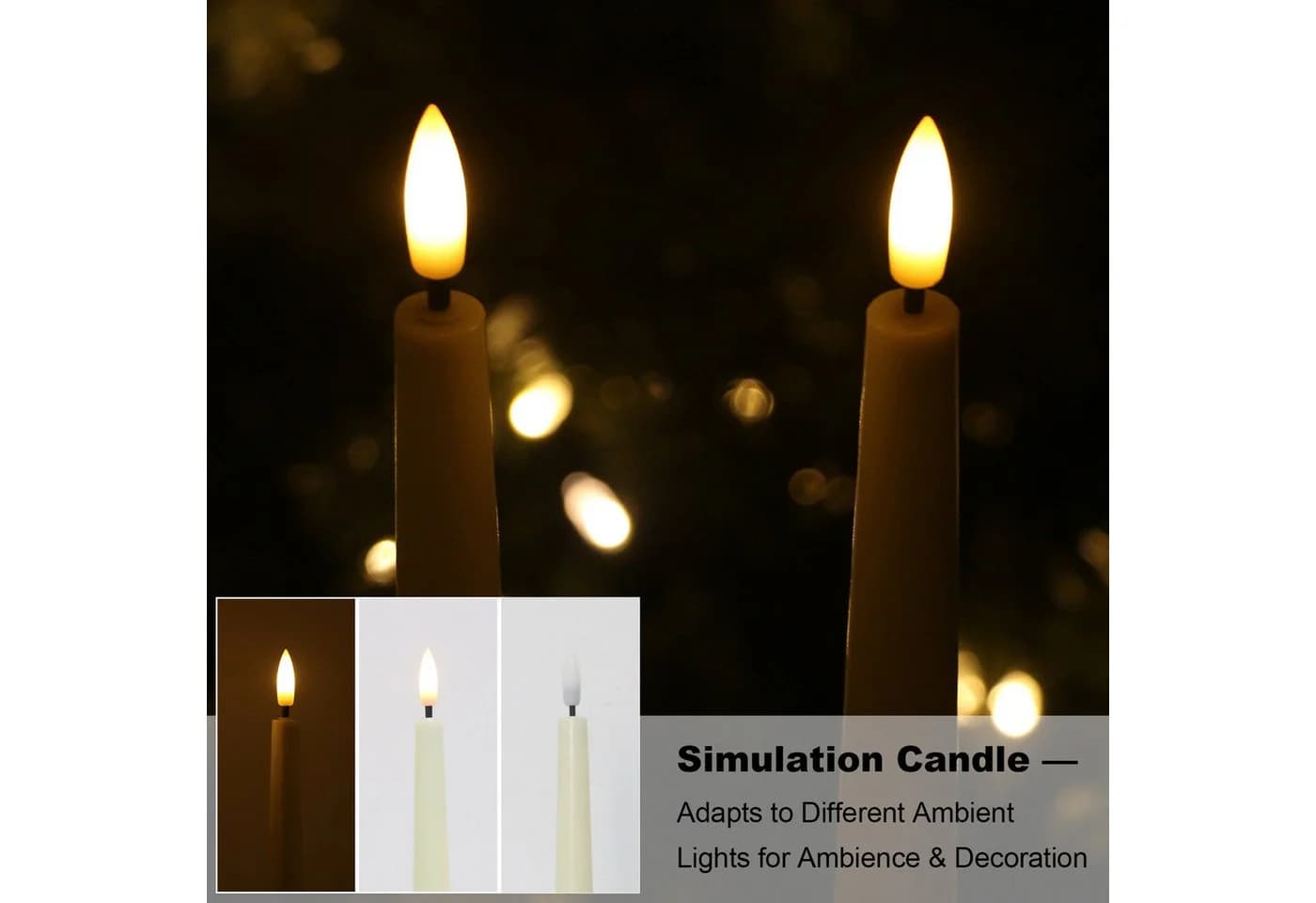 kisidus LED-Kerze LED Stabkerzen mit Fernbedienung 12-tlg. 3D Docht