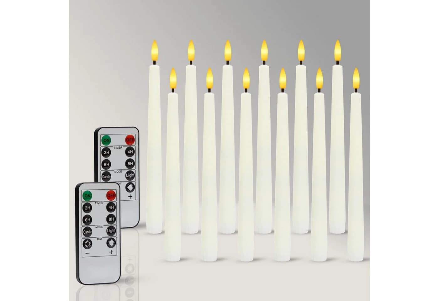 kisidus LED-Kerze LED Stabkerzen mit Fernbedienung 12-tlg. 3D Docht - Bild 2