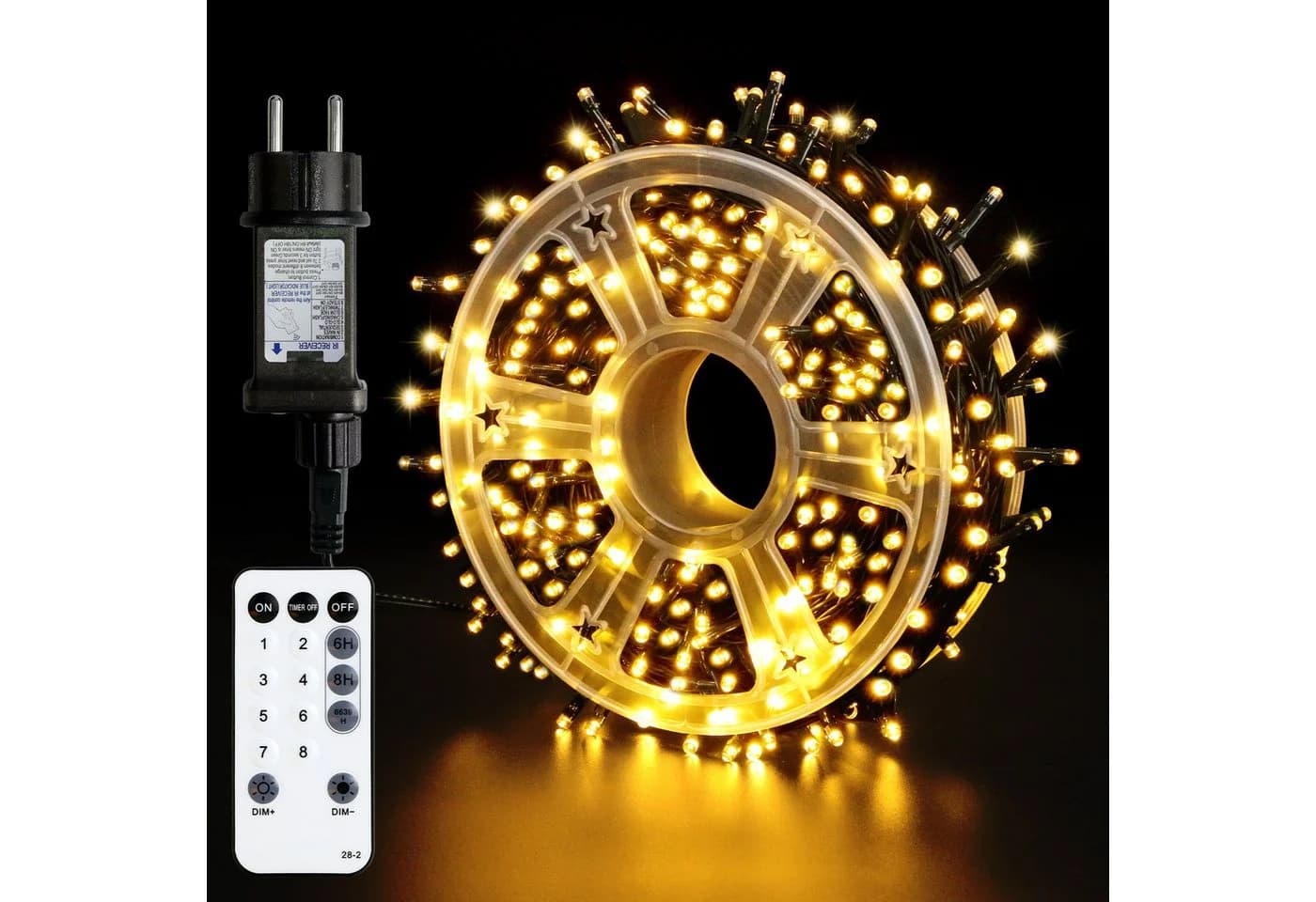 OZAVO LED-Lichterkette 30m 300 LEDs Warmweiß Fernbedienung Timer - Bild 2