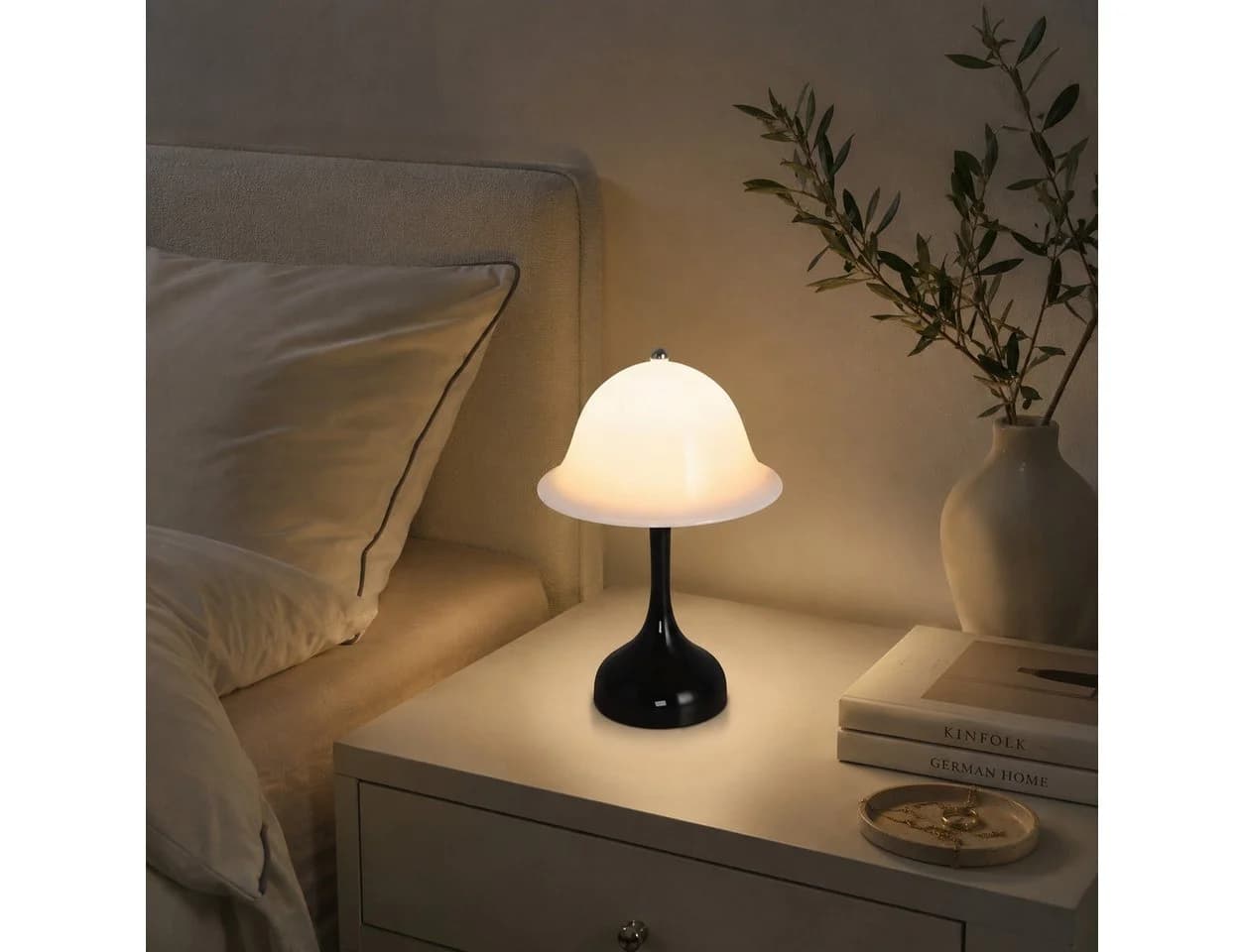 ZMH LED Tischleuchte Akku Touch Dimmbar Schlafzimmerlampe USB, 2000K-6500k - Bild 2