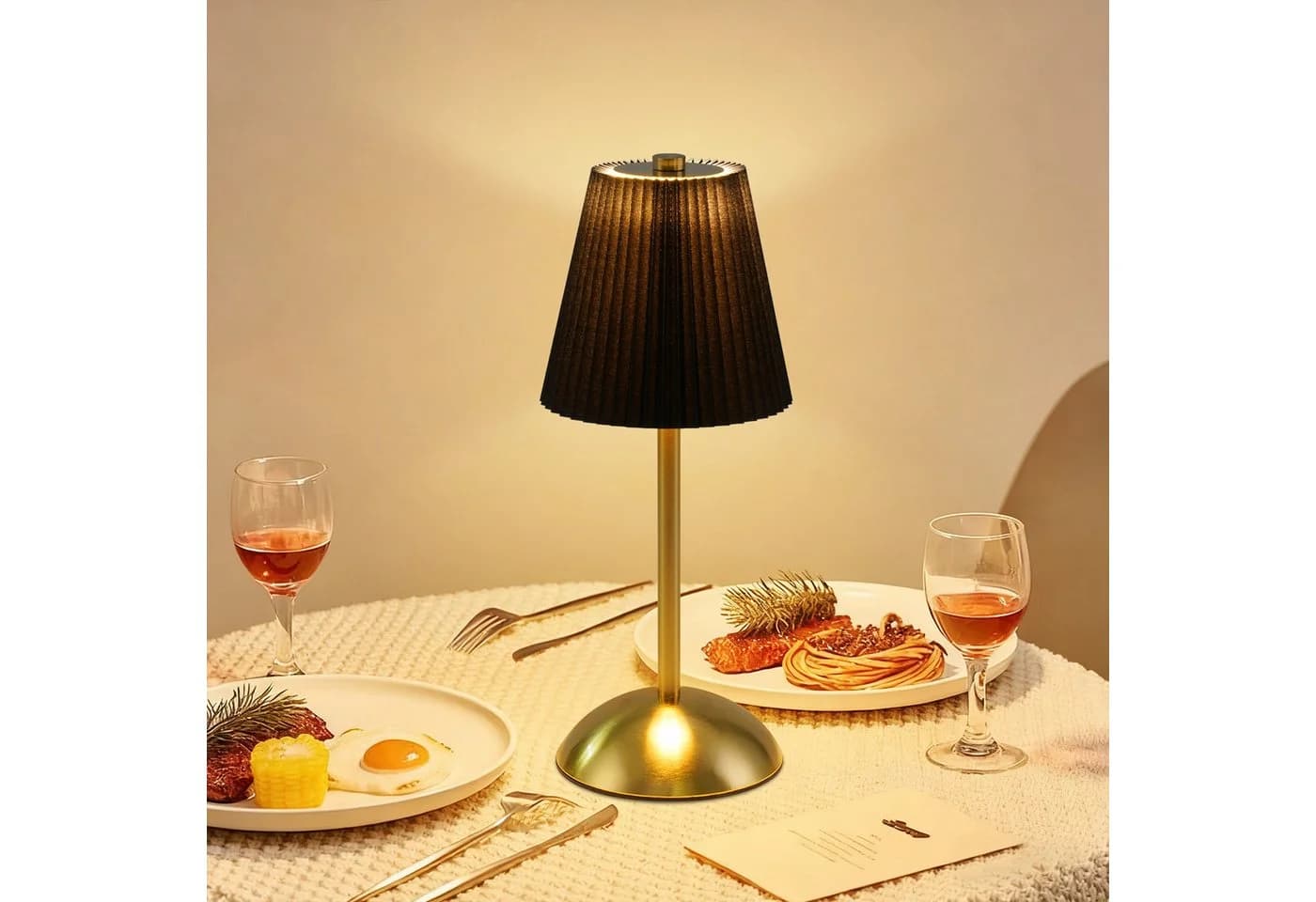 ZMH LED Tischleuchte 2er Set Akku Touch Dimmbar Schwarz - Bild 4