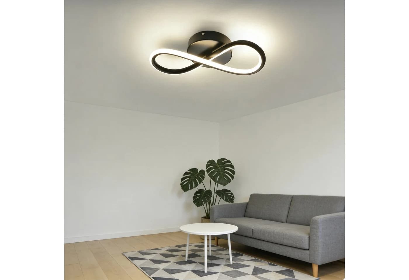 ZMH LED Deckenleuchte Wohnzimmer 3 Blätter Spiralform