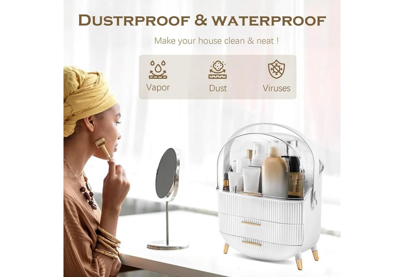 ZMH Kosmetikbox Make-Up Organizer Aufbewahrungsbox - Bild 5