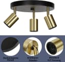 ZMH LED Deckenleuchte 3/6 Flammig Schwarz-Gold Schlafzimmer, Esszimmer, Küche Bild 1