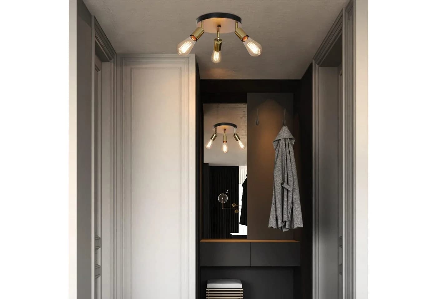 ZMH LED Deckenleuchte 3/6 Flammig Schwarz-Gold Schlafzimmer, Esszimmer, Küche - Bild 4