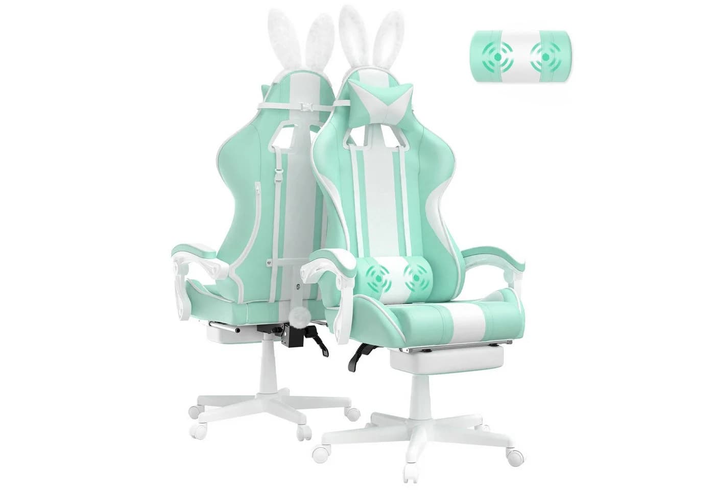 Ferghana Gaming Chair mit Fußstütze und verstellbarer Kopfstütze - Bild 2