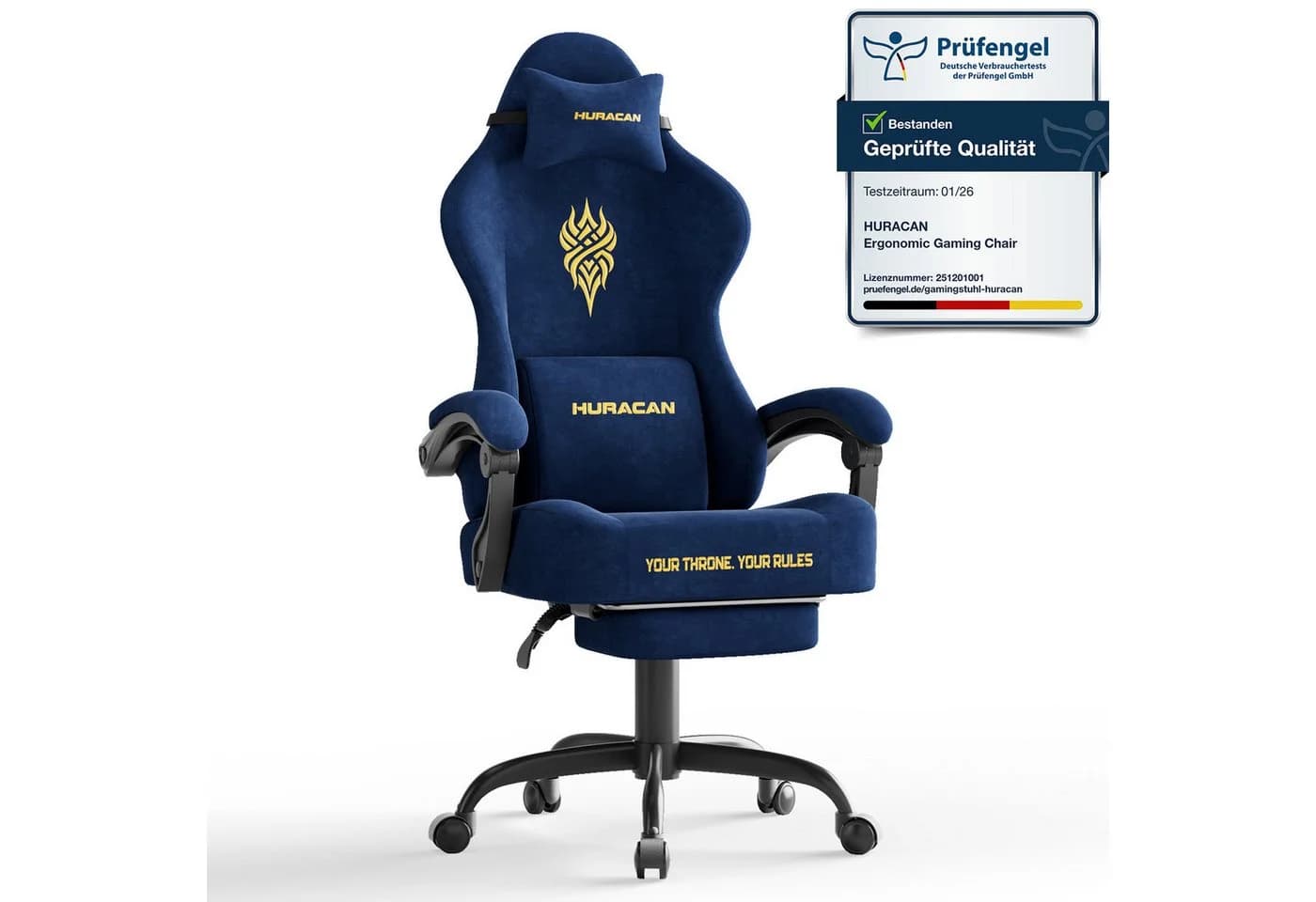 Huracan Gaming-Stuhl Massage Gaming Sessel mit Fußstütze - Bild 2