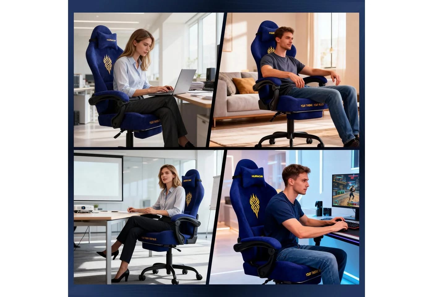Huracan Gaming-Stuhl Massage Gaming Sessel mit Fußstütze - Bild 3