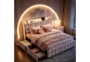 Gdood Stauraumbett Polsterbett mit LED, USB & Schubladen Bild 2