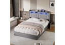 Gdood Polsterbett Doppelbett Grau mit LED Licht und Stauraum Bild 2