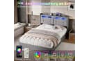 Gdood Polsterbett Doppelbett Grau mit LED Licht und Stauraum Bild 4