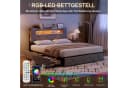 Gdood Polsterbett LED Stauraumbett 140x200cm Doppelbett Bild 4
