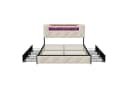 Gdood Polsterbett Beige mit LED und Stauraum Bild 1