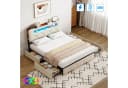 Gdood Polsterbett Beige mit LED und Stauraum Bild 2