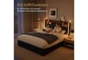 PXloue Funktionsbett Polsterbett Schwarz mit LED und Bettkasten Bild 1