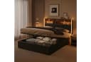 PXloue Funktionsbett Polsterbett Schwarz mit LED und Bettkasten Bild 2