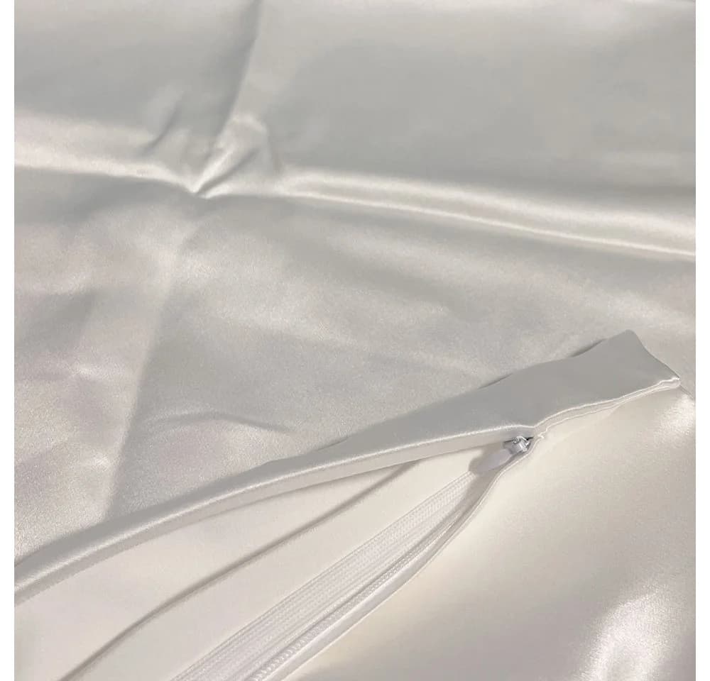 Vivi Idee Kissenbezug 100% Maulbeerseide Satin Weiß - Bild 3