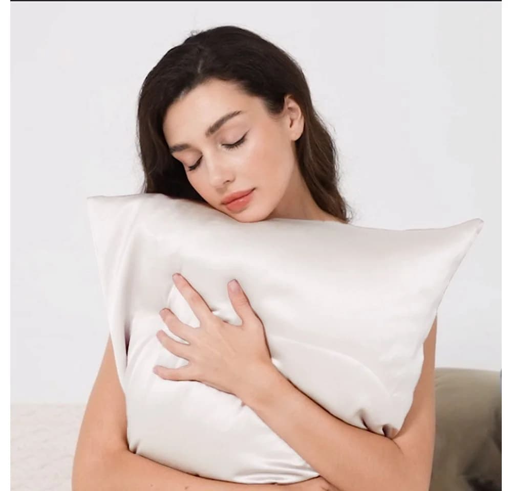 Vivi Idee Kissenbezug 100% Maulbeerseide Satin Weiß - Bild 5