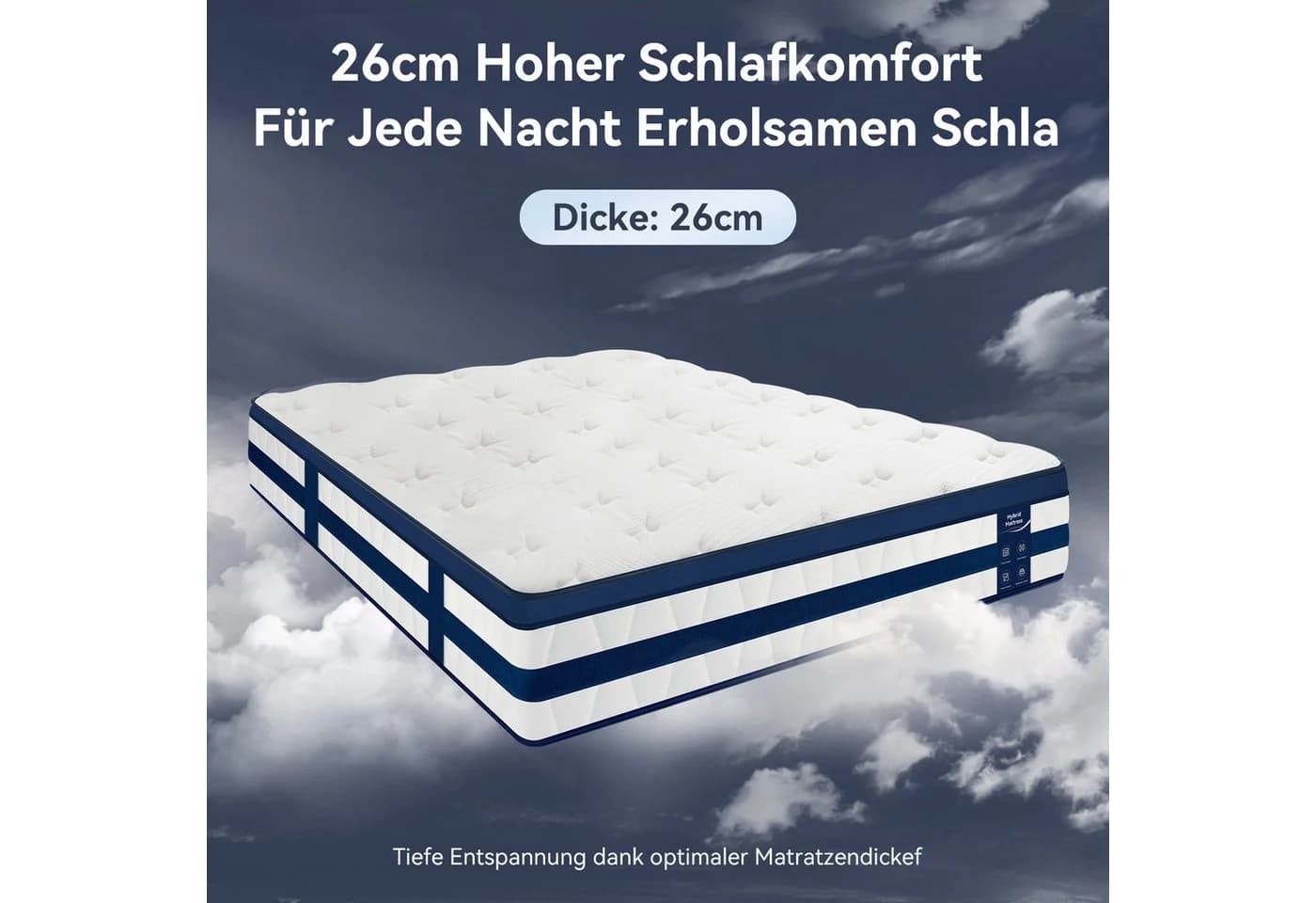 Niceluck Premium Hybridmatratze 7-Zonen Taschenfederkern - Bild 4