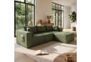 GLP Ecksofa Cord Grün 3-Sitzer mit Hocker Modulsofa Bild 3