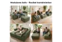 GLP Ecksofa Cord Grün 3-Sitzer mit Hocker Modulsofa Bild 5