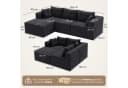 GLP Ecksofa 3-Sitzer mit Hocker Cord Modulsofa Anthrazit Bild 3
