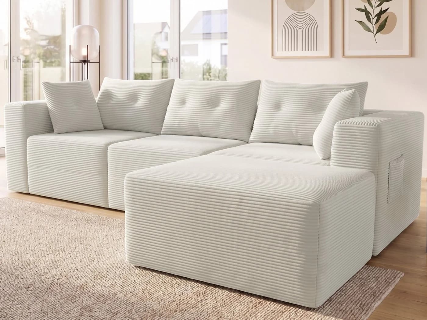 GLP Modulares Ecksofa aus Cord mit Hocker - Bild 2