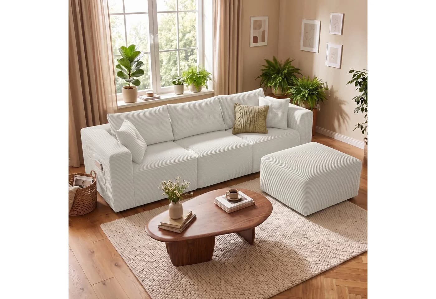 GLP Modulares Ecksofa aus Cord mit Hocker - Bild 3