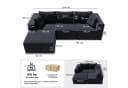 GLP Modulares Ecksofa Cord 254 cm Anthrazit mit Hocker Bild 3