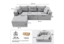 GLP Modulares Ecksofa 254 cm Cord grau mit Hocker Bild 3