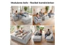 GLP Modulares Ecksofa 254 cm Cord grau mit Hocker Bild 4