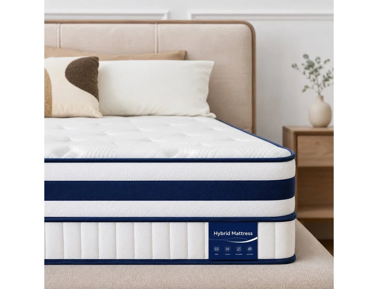 Niceluck Boxspringmatratze 7-Zonen Hybridmatratze 30cm H3