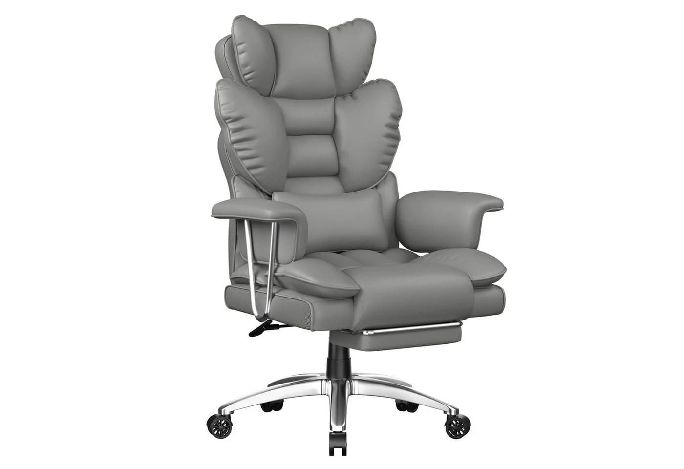ZAISZE Bürostuhl Grau Ergonomisch mit Fußstütze & Kopfstütze - Bild 2