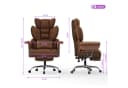 ZAISZE Bürostuhl Ergonomischer Leder Chefsessel mit Fußstütze Braun Bild 1